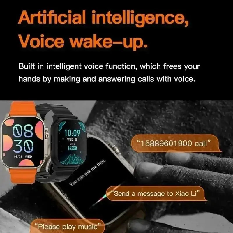 Two smartwatches with voice control features.