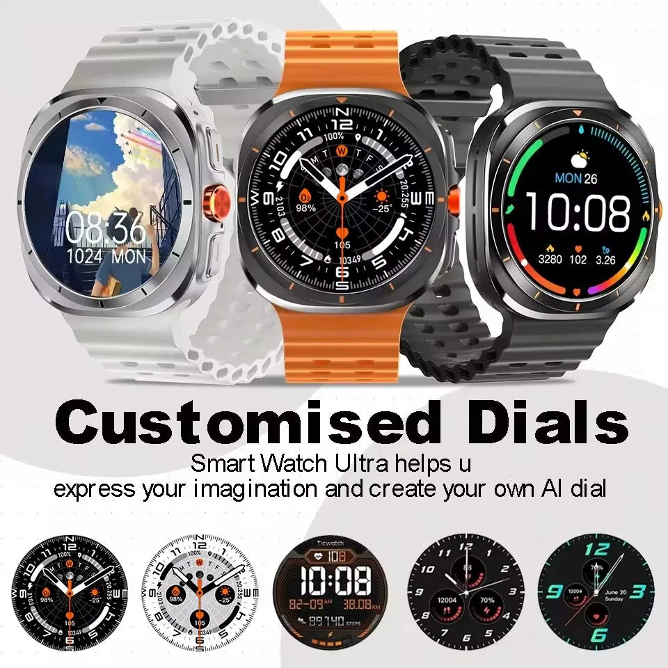 A collection of smartwatches with customizable digital faces.